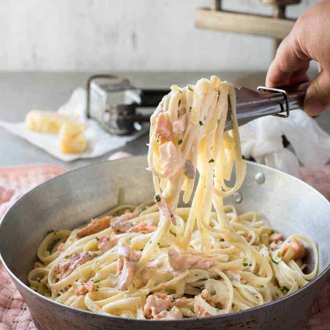 Salmon Alfredo Pasta