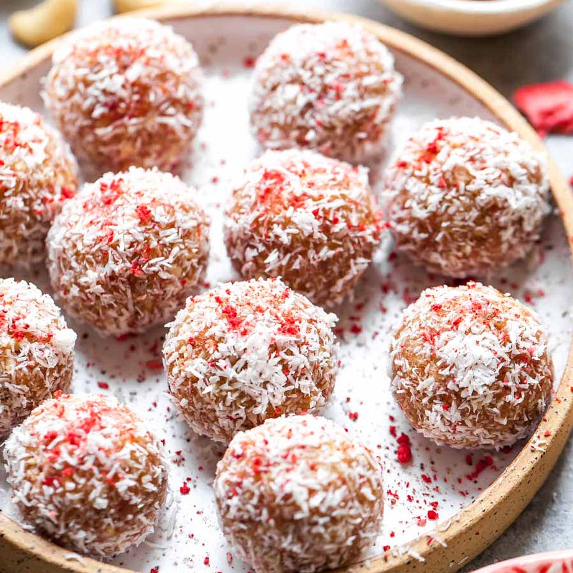 Strawberries and Cream Energy Balls
