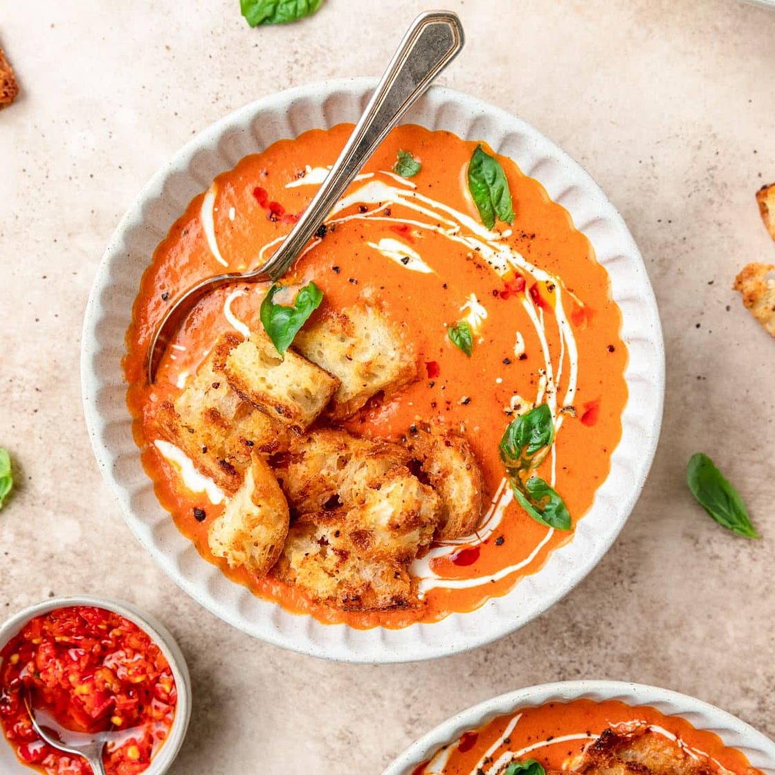 Spicy Tomato Soup with Calabrian Chilies