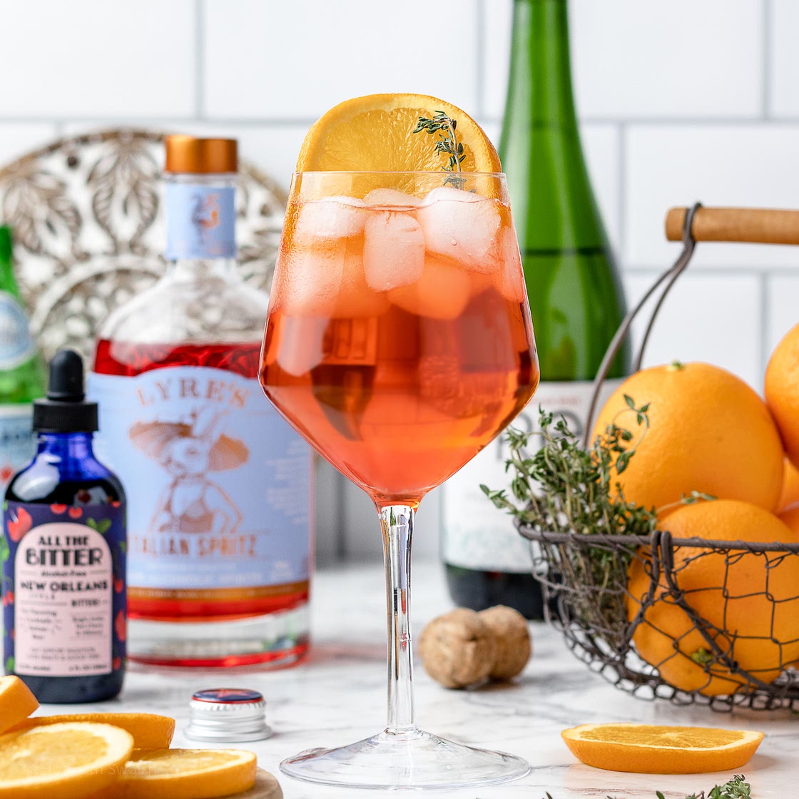 Non Alcoholic Aperol Spritz Mocktail