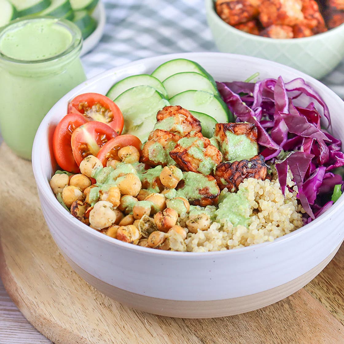 Vegan Cobb Salad with Green Goddess Dressing