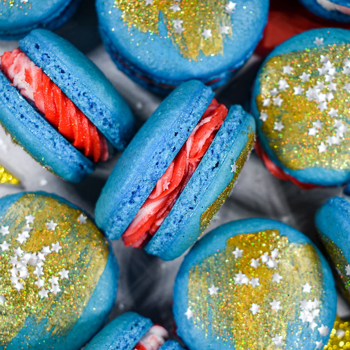 Red White and Blue Macarons (July 4th Cookies!)