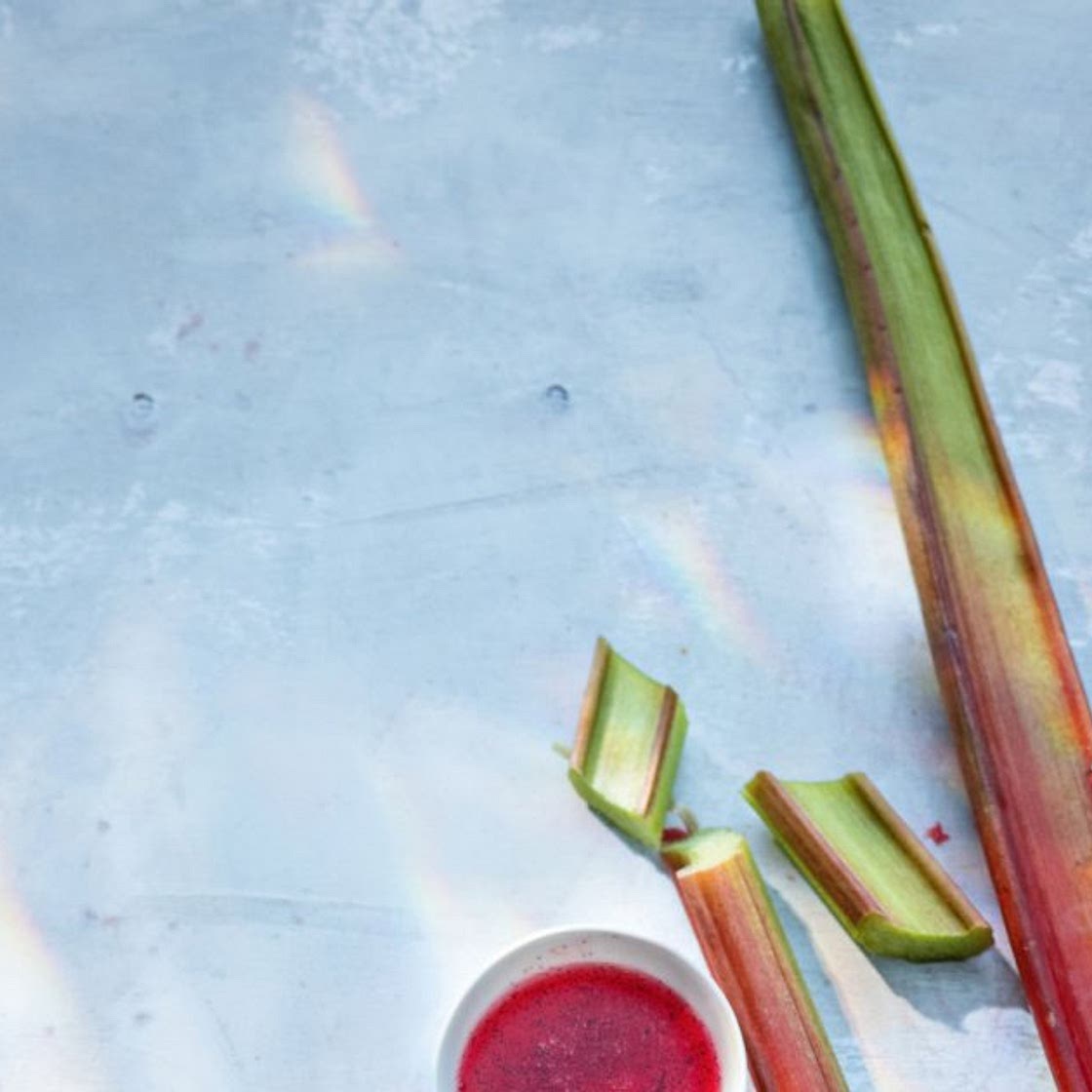 Tarte à la rhubarbe, pomme et framboise