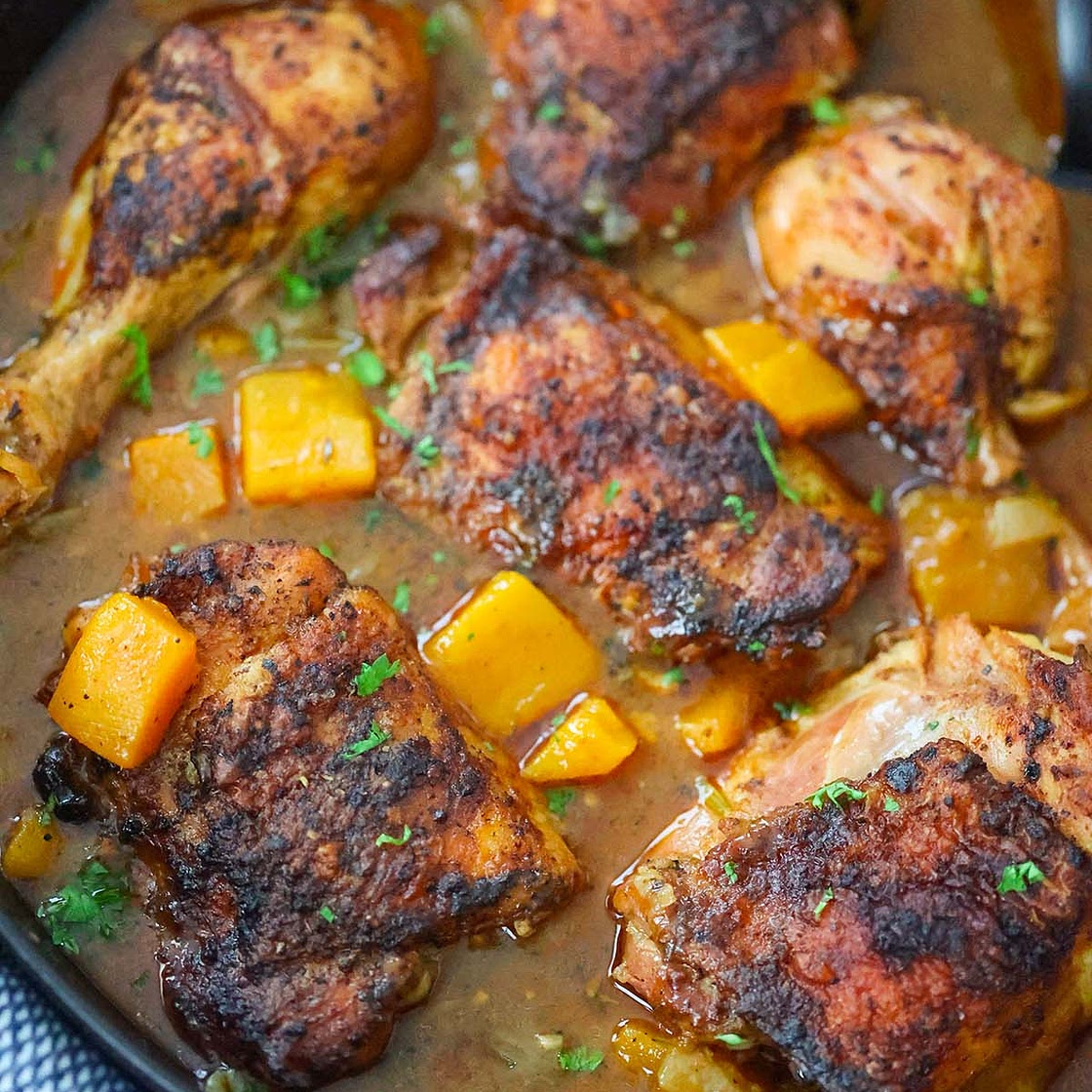 Chicken with Butternut Squash Stew