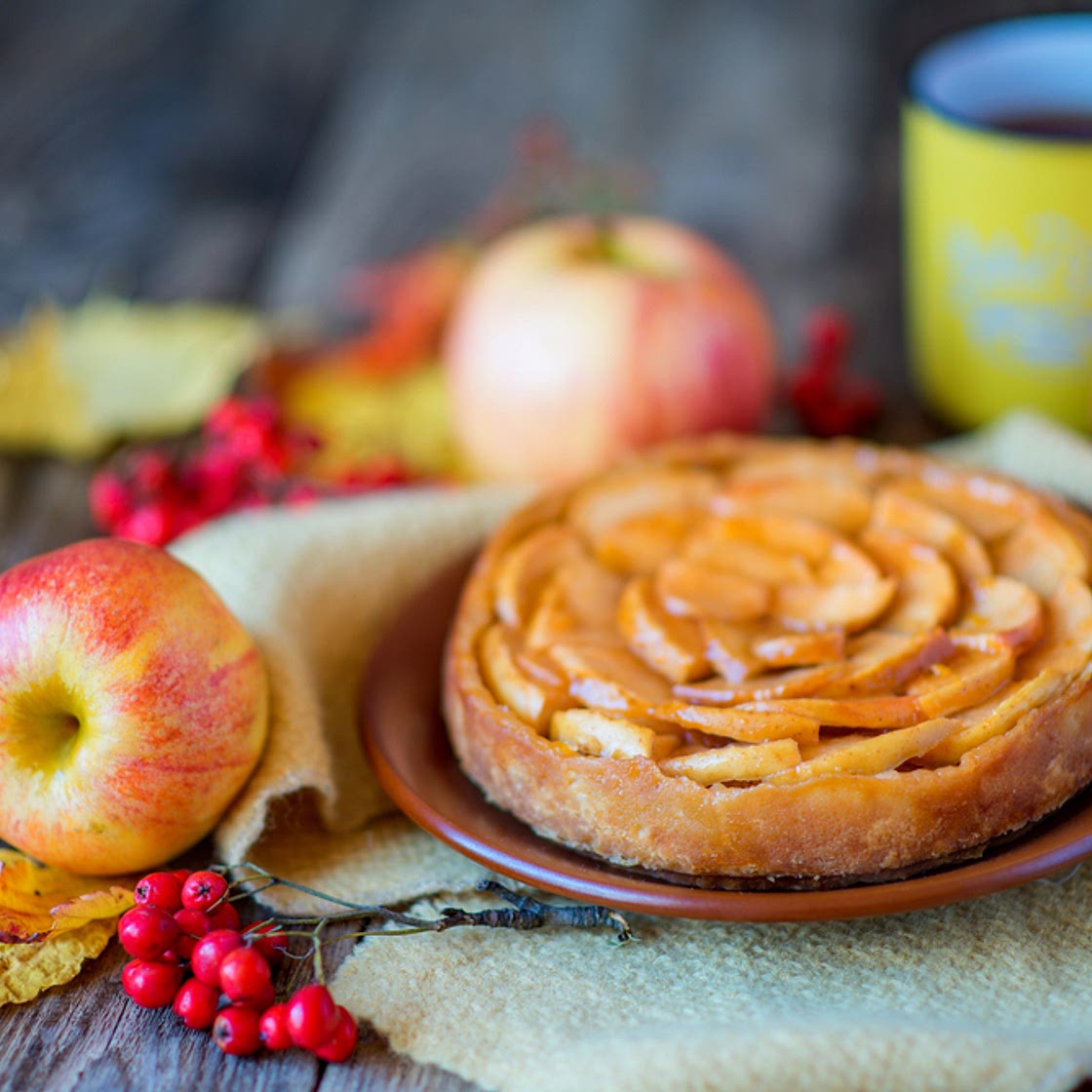 Sablé aux pommes et caramel de beurre salé