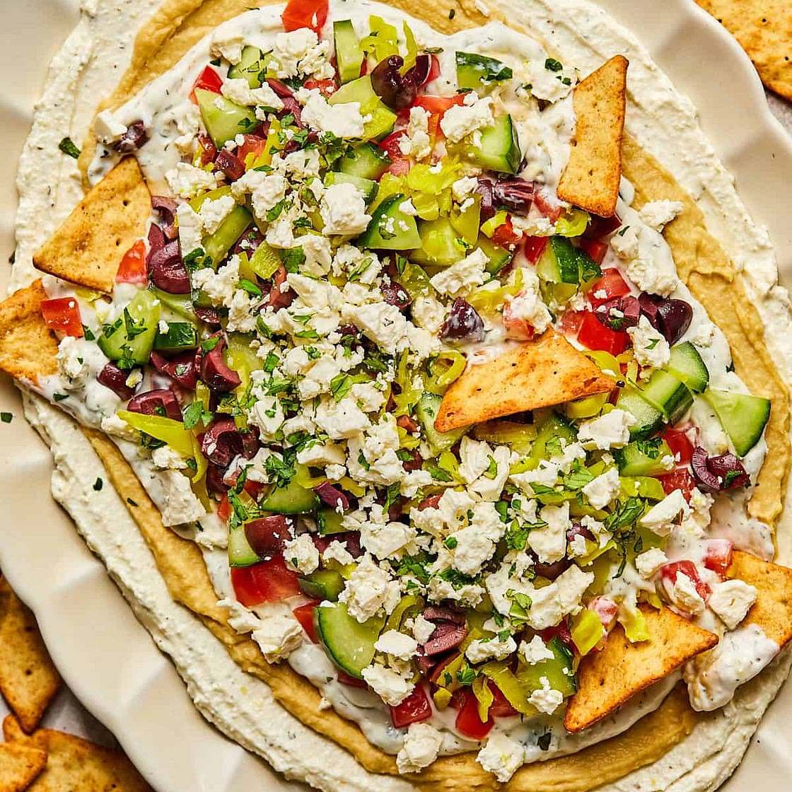 Easy Mediterranean Feta Dip (7 Layer Greek Dip!)