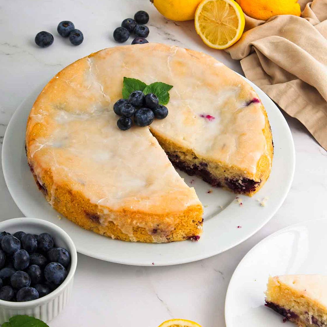 Easy Vegan Blueberry Lemon Cake Recipe