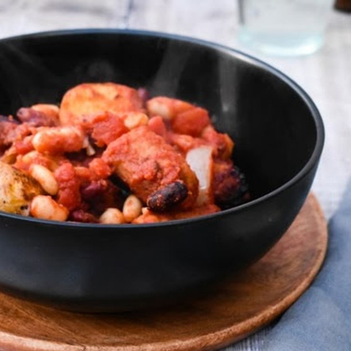 Vegan Cowboy Beans & Potato Bake