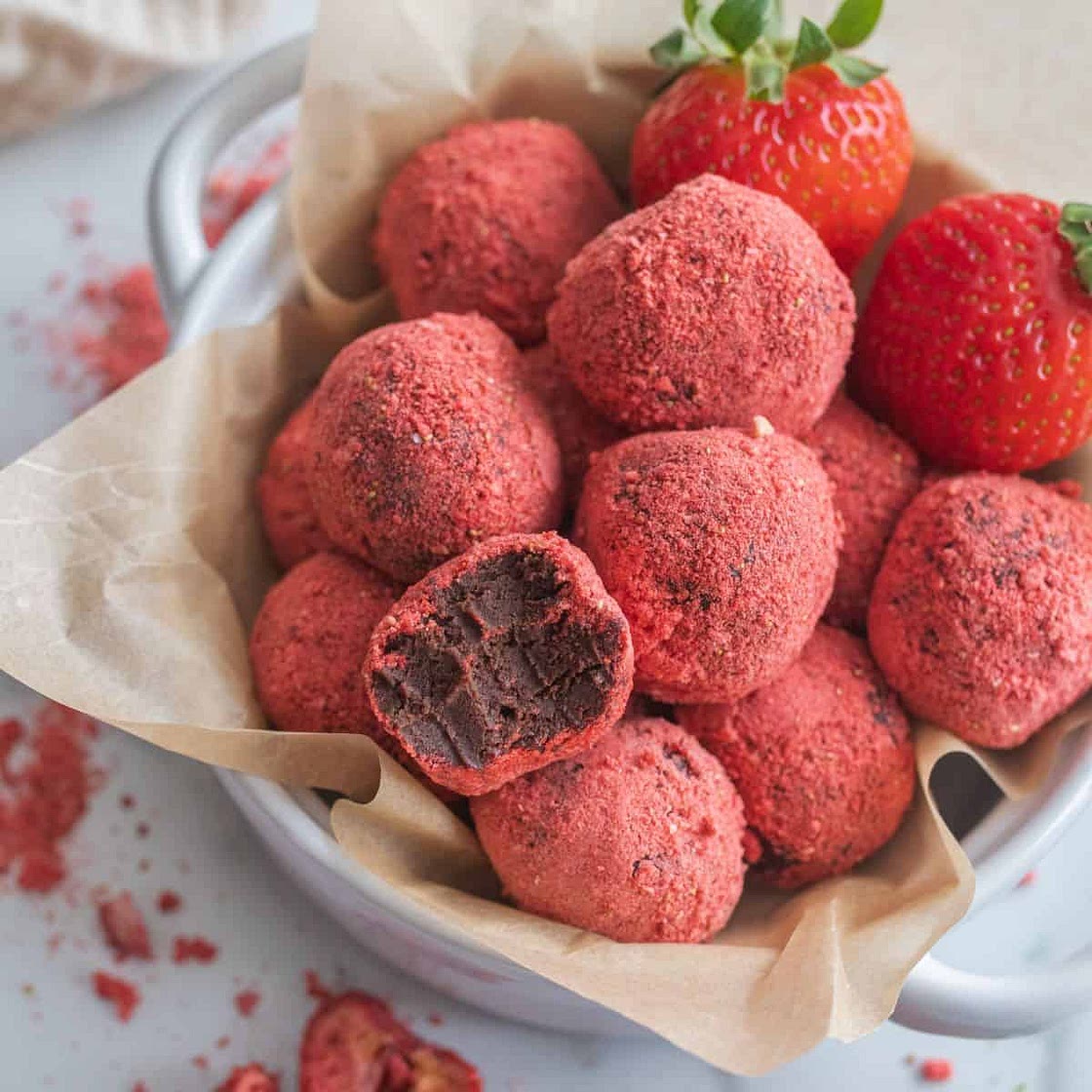 Strawberry Chocolate Truffles