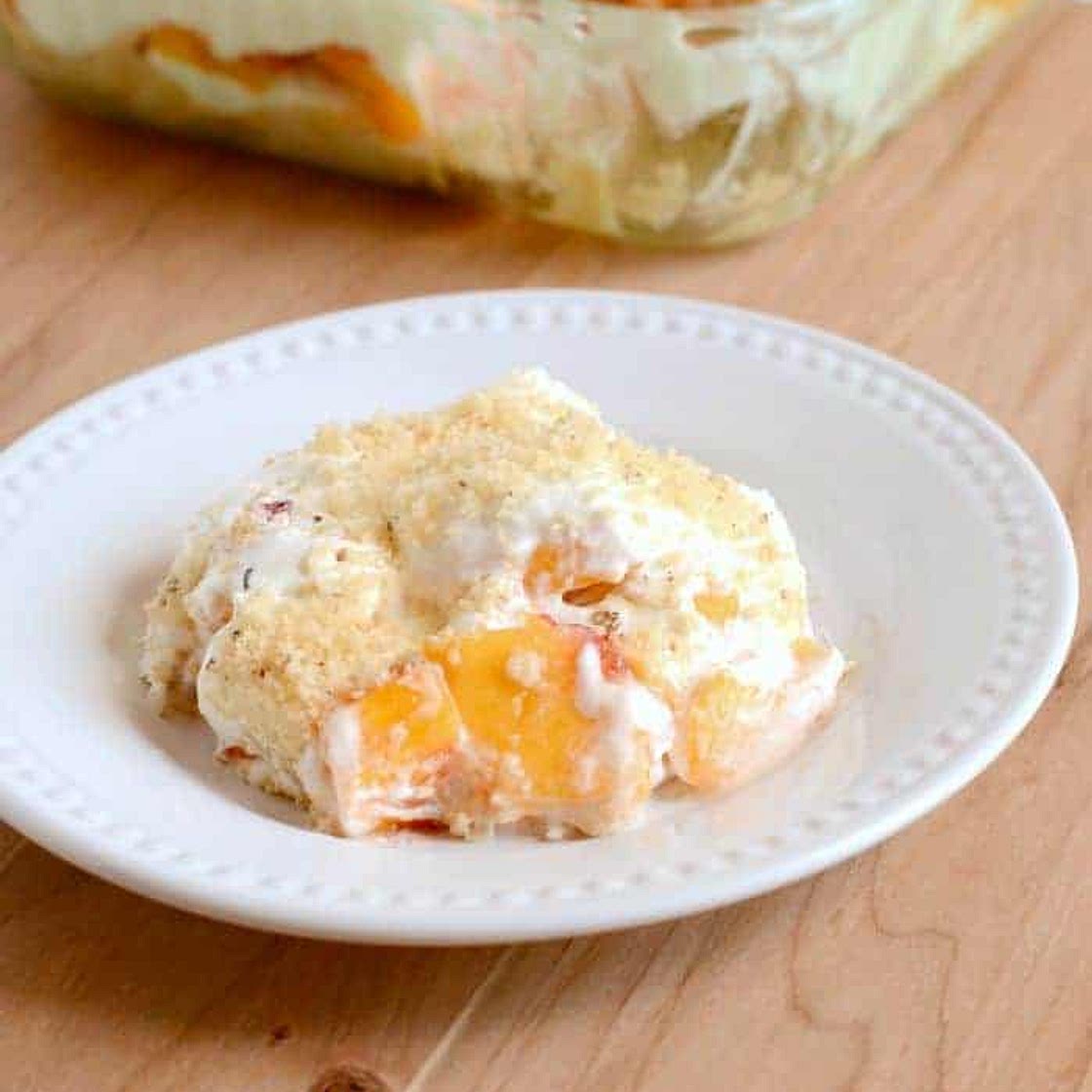 Layered Peaches and Cream Dessert