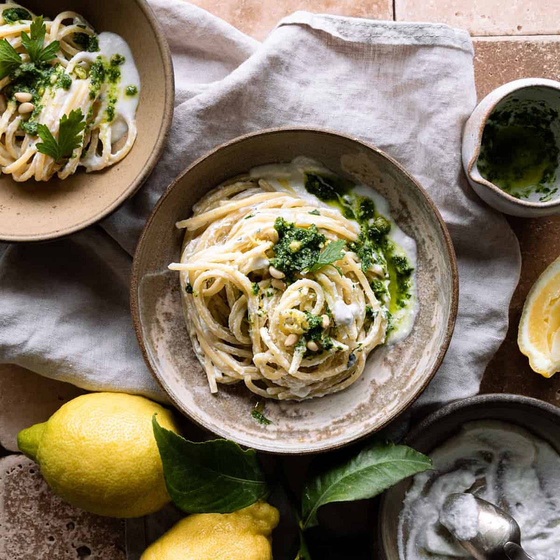 One pot pasta with ricotta and lemon