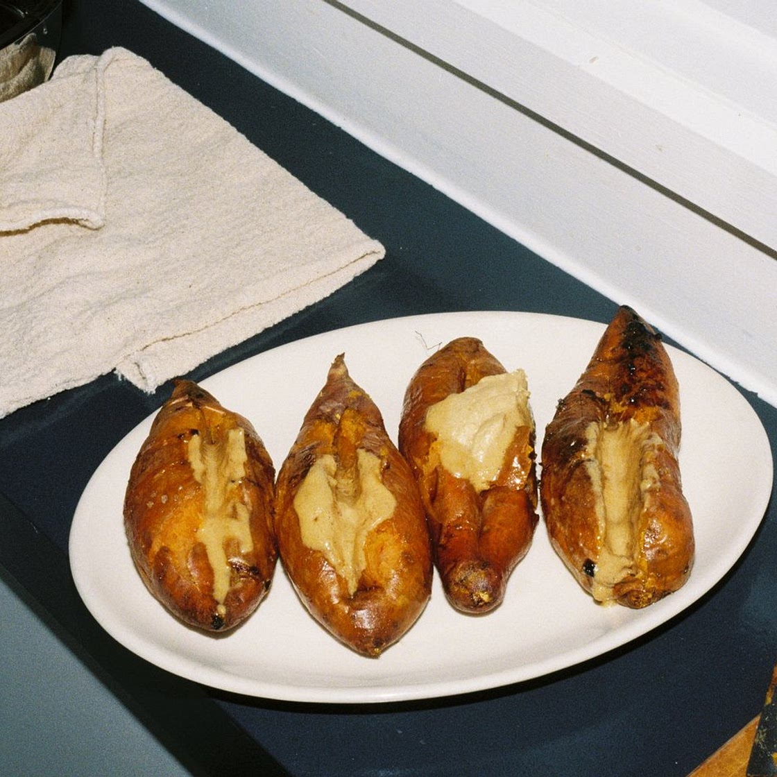 Sweet potatoes with miso butter