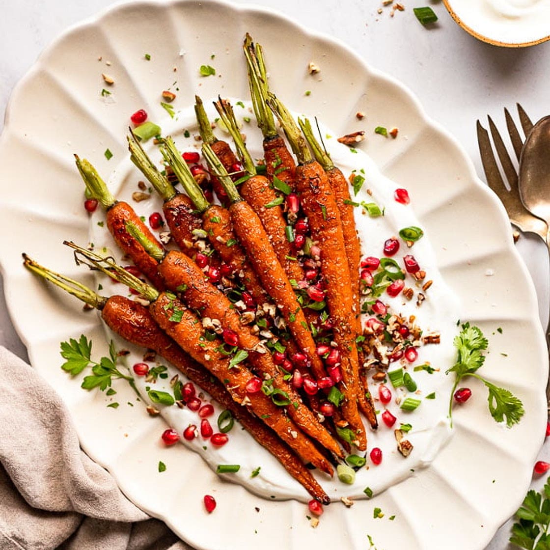 Cumin Roasted Carrots with Yogurt Sauce