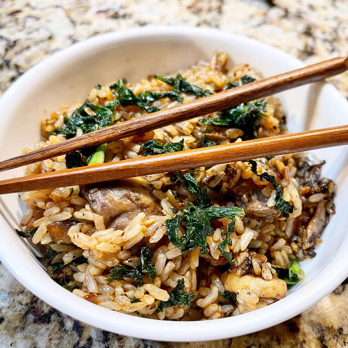 Instant Pot Crispy Kale Rice