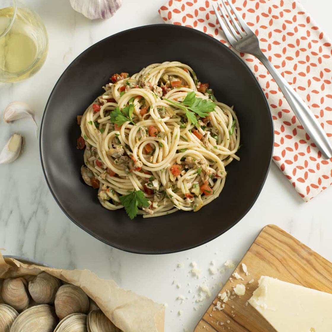 Clam and Tomato Spaghetti Aglio e Olio