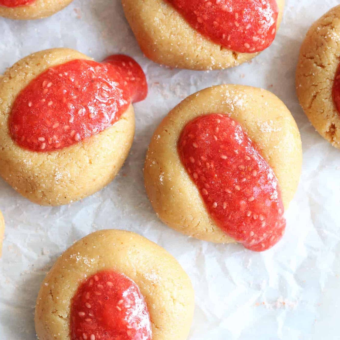 Peanut Butter + Chia Jam Thumbprint Cookies