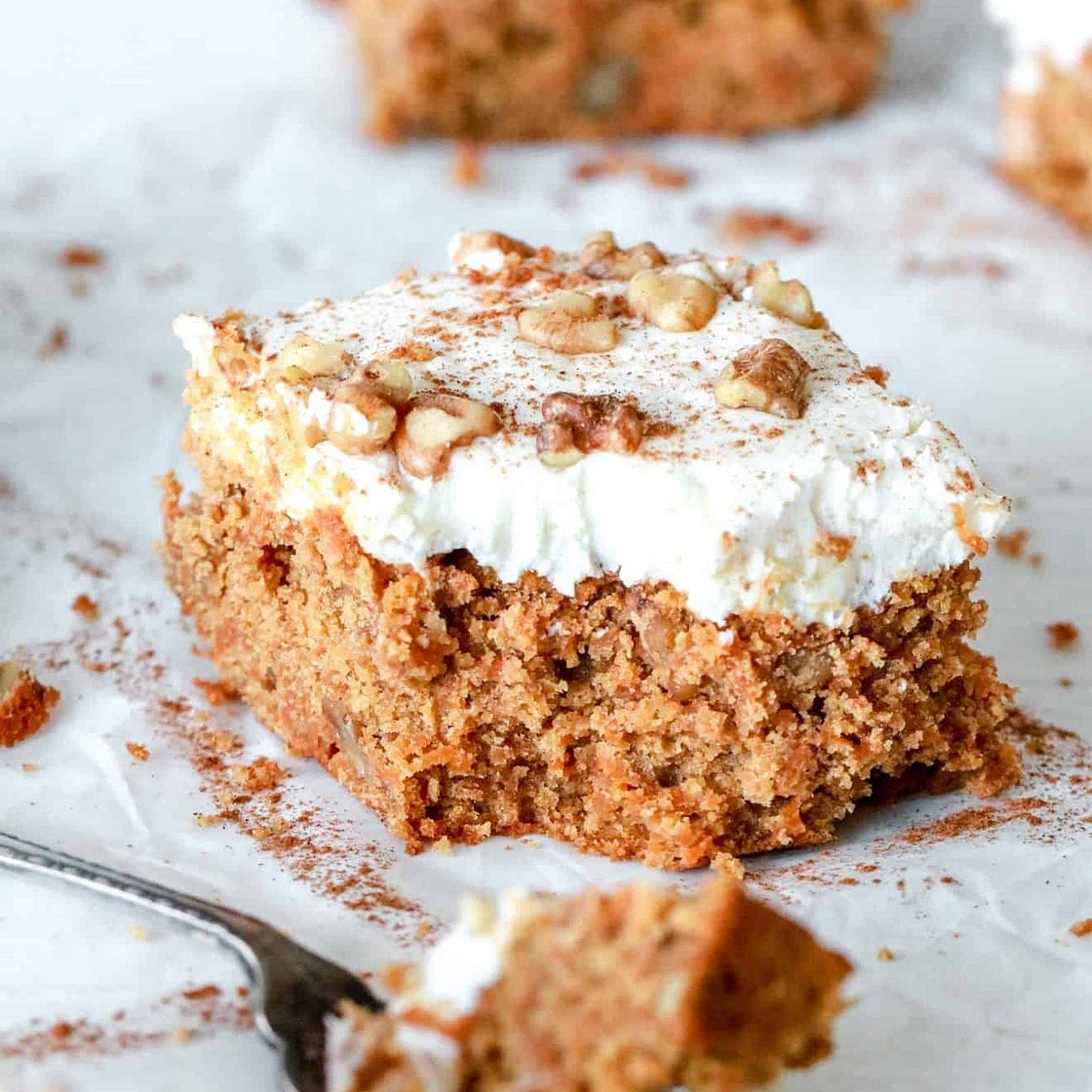 Healthy Carrot Cake Bars