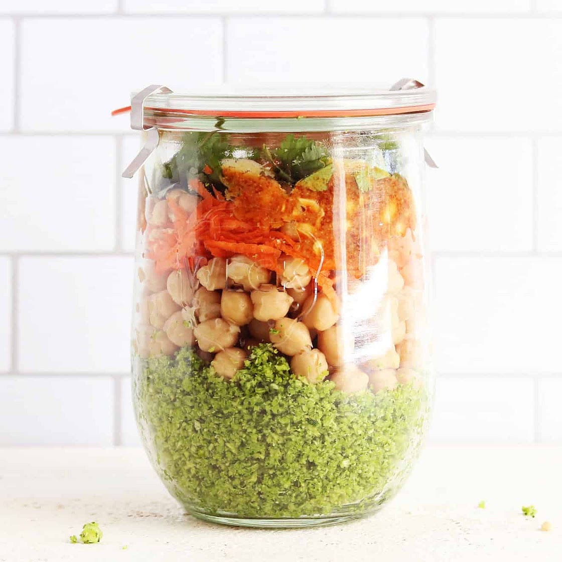 Broccoli Chickpea Salad + Peanut Dressing