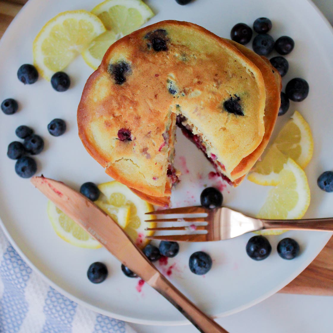 Vegan Lemon Blueberry Pancakes