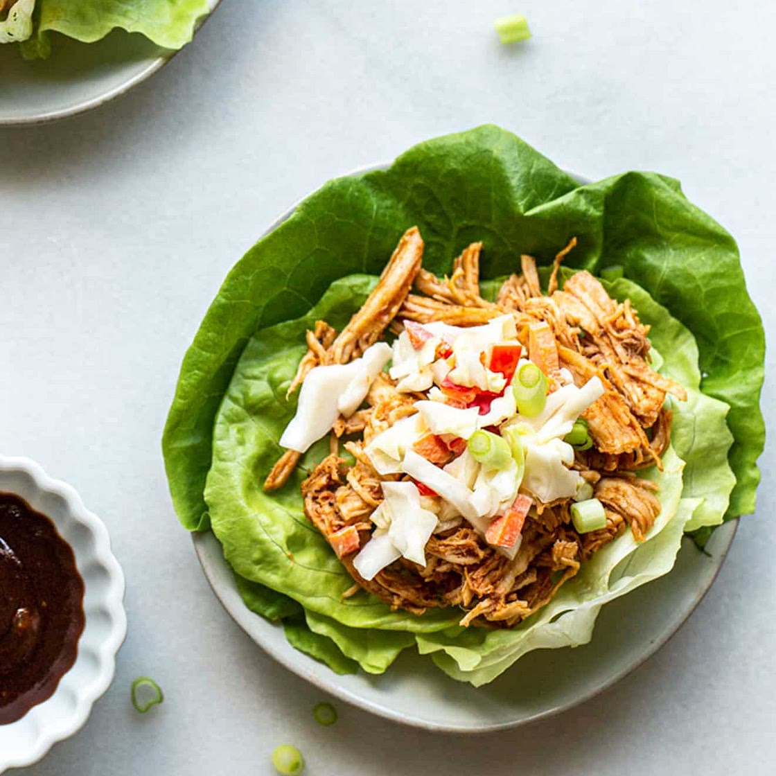 Instant Pot BBQ Chicken Lettuce Cups
