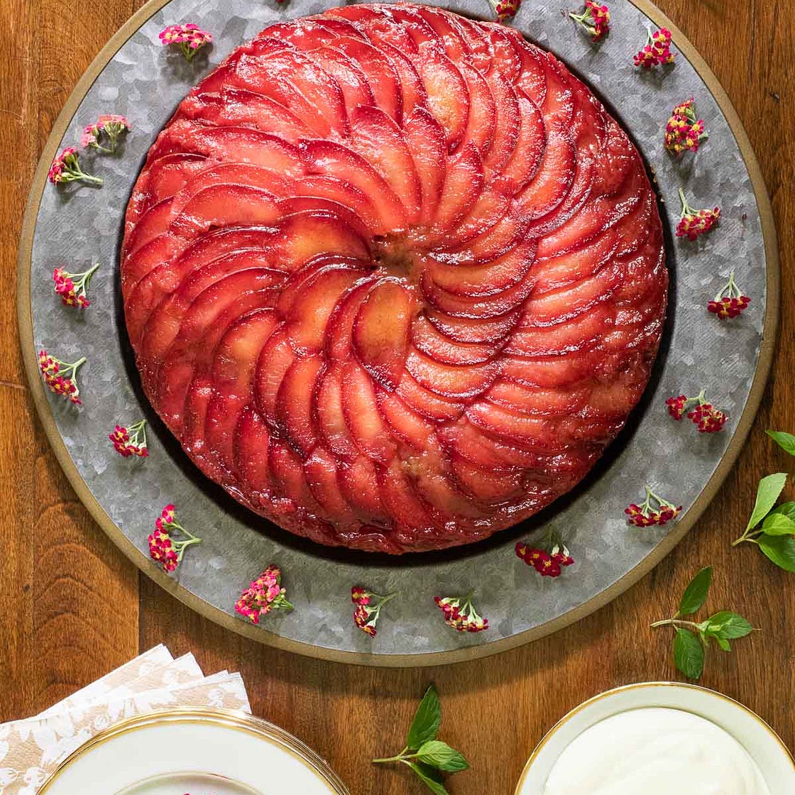 Upside Down Plum Yogurt Cake