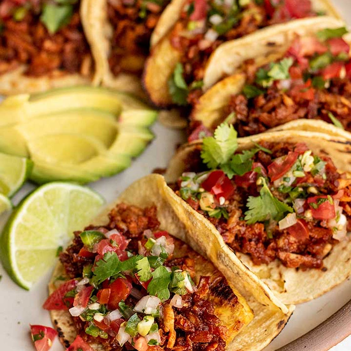 Orange Chipotle Shredded Tofu Tacos