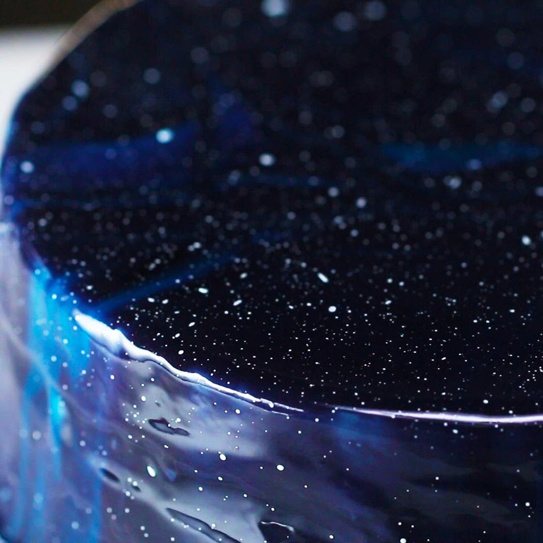 Galaxy Mirror Glazed 'Box' Cake Recipe by Tasty