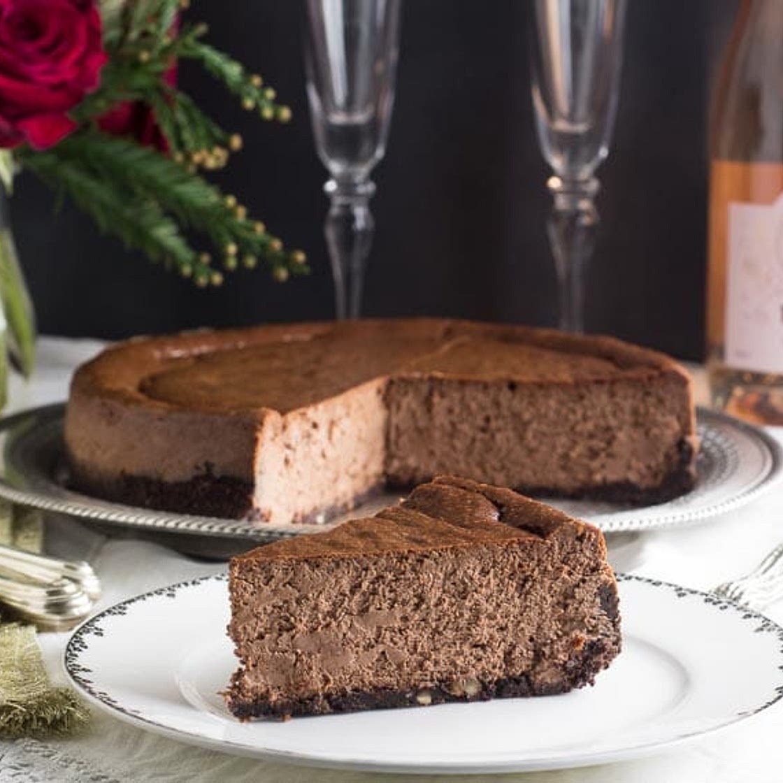 Low FODMAP Chocolate Cheesecake