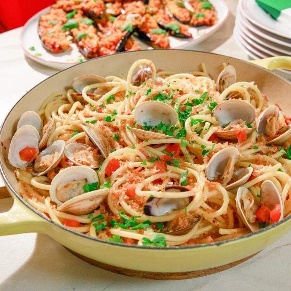 Bucatini a la Clams Casino