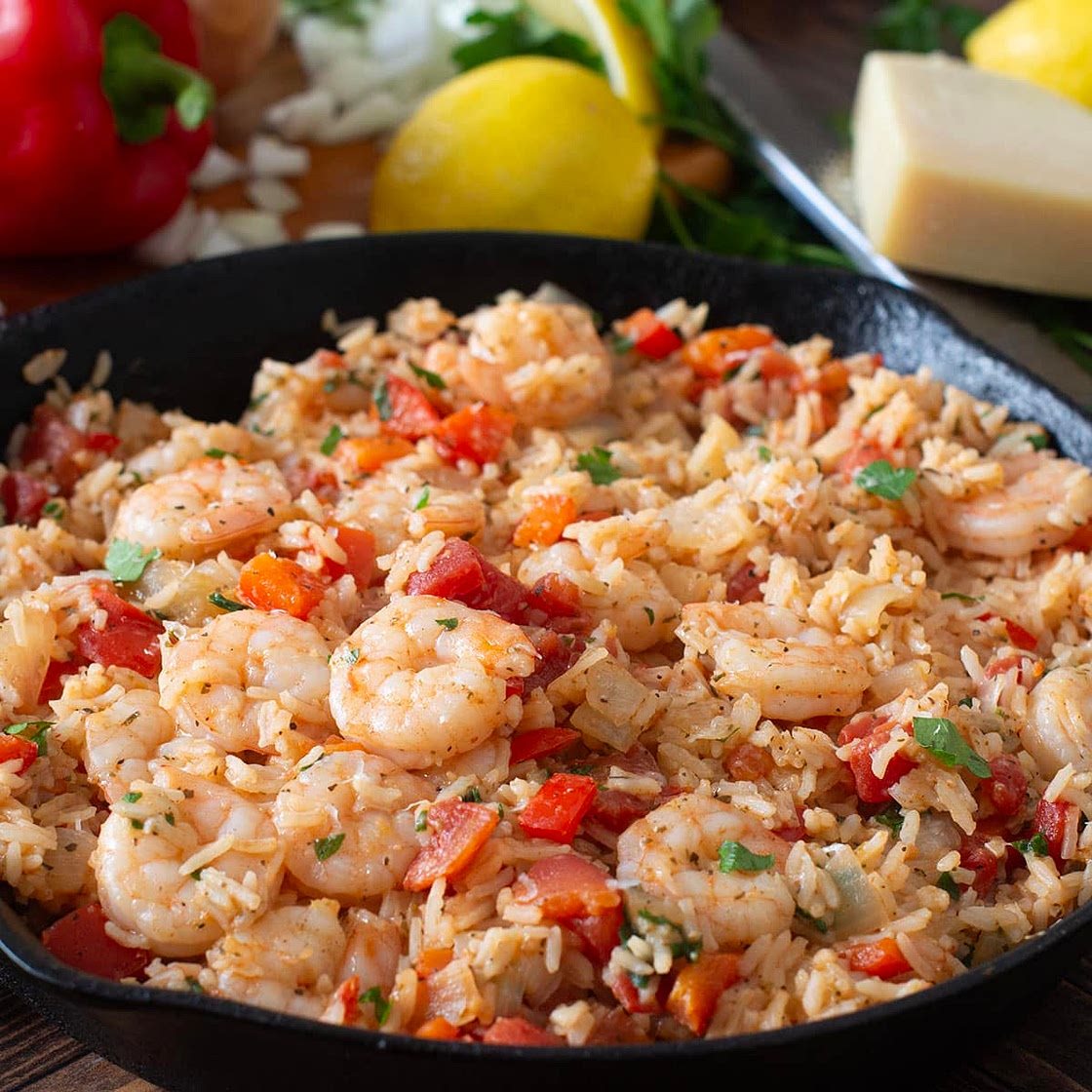 Italian Shrimp and Rice Skillet Recipe