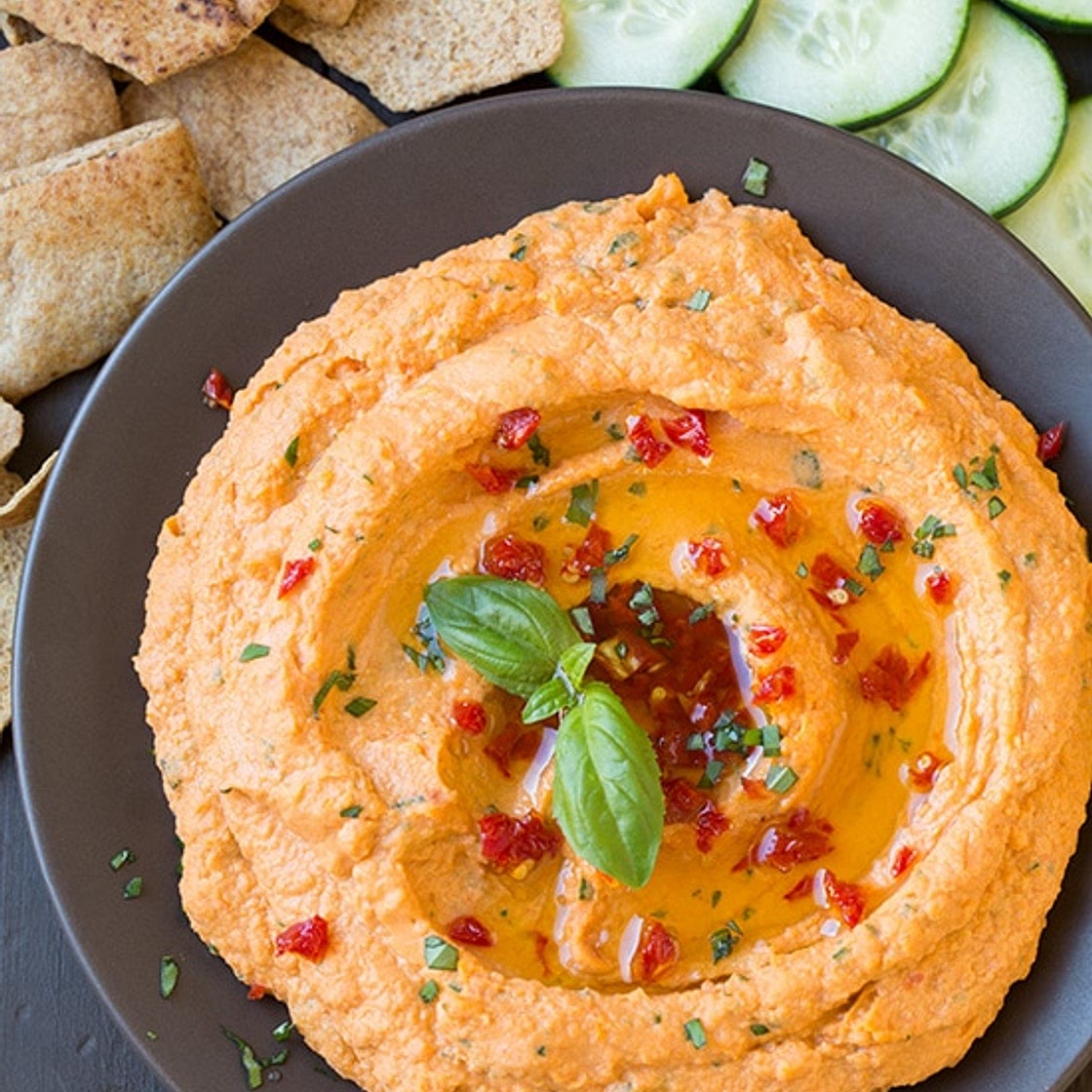 Sun Dried Tomato Basil Hummus