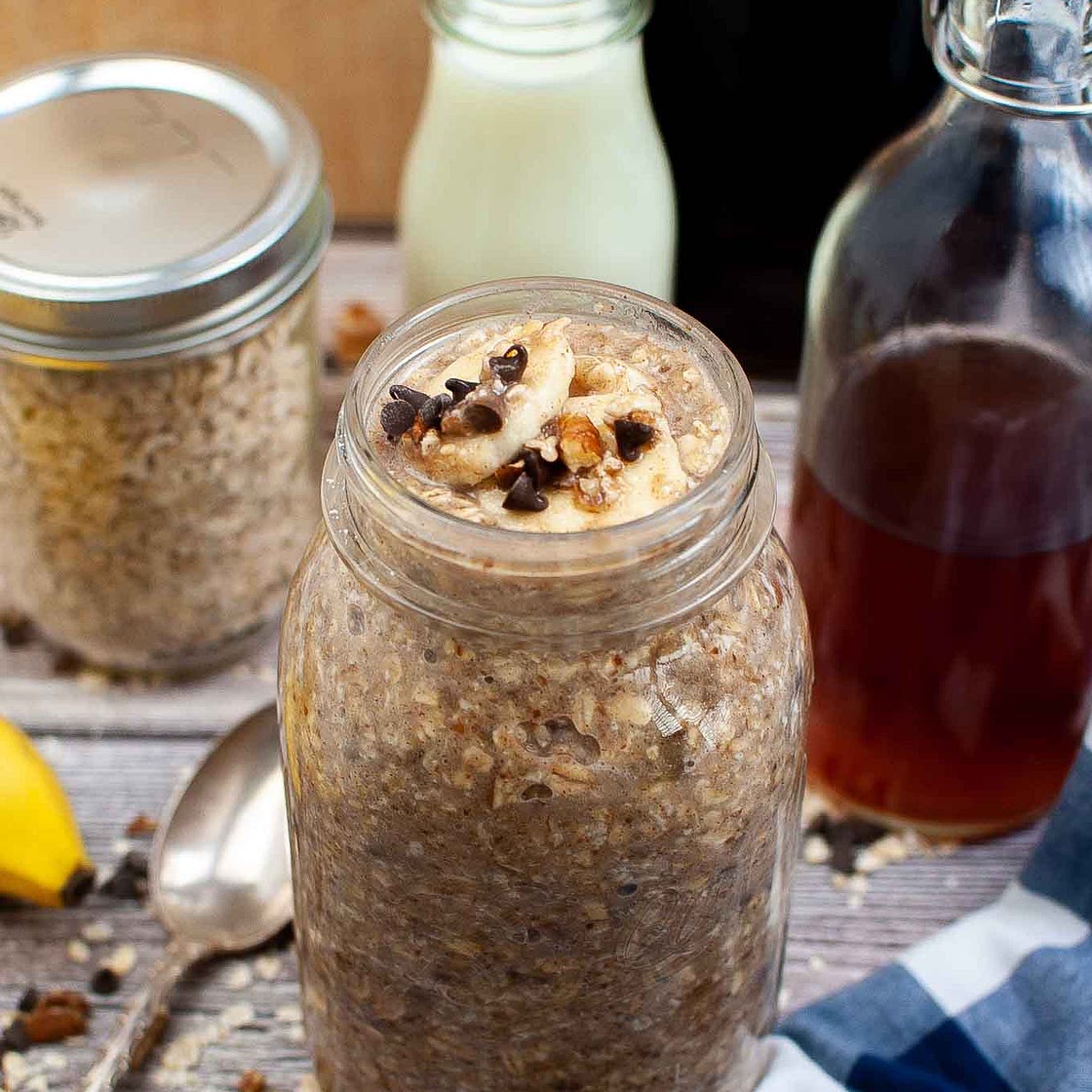 Chocolate Chip Banana Bread Overnight Oats