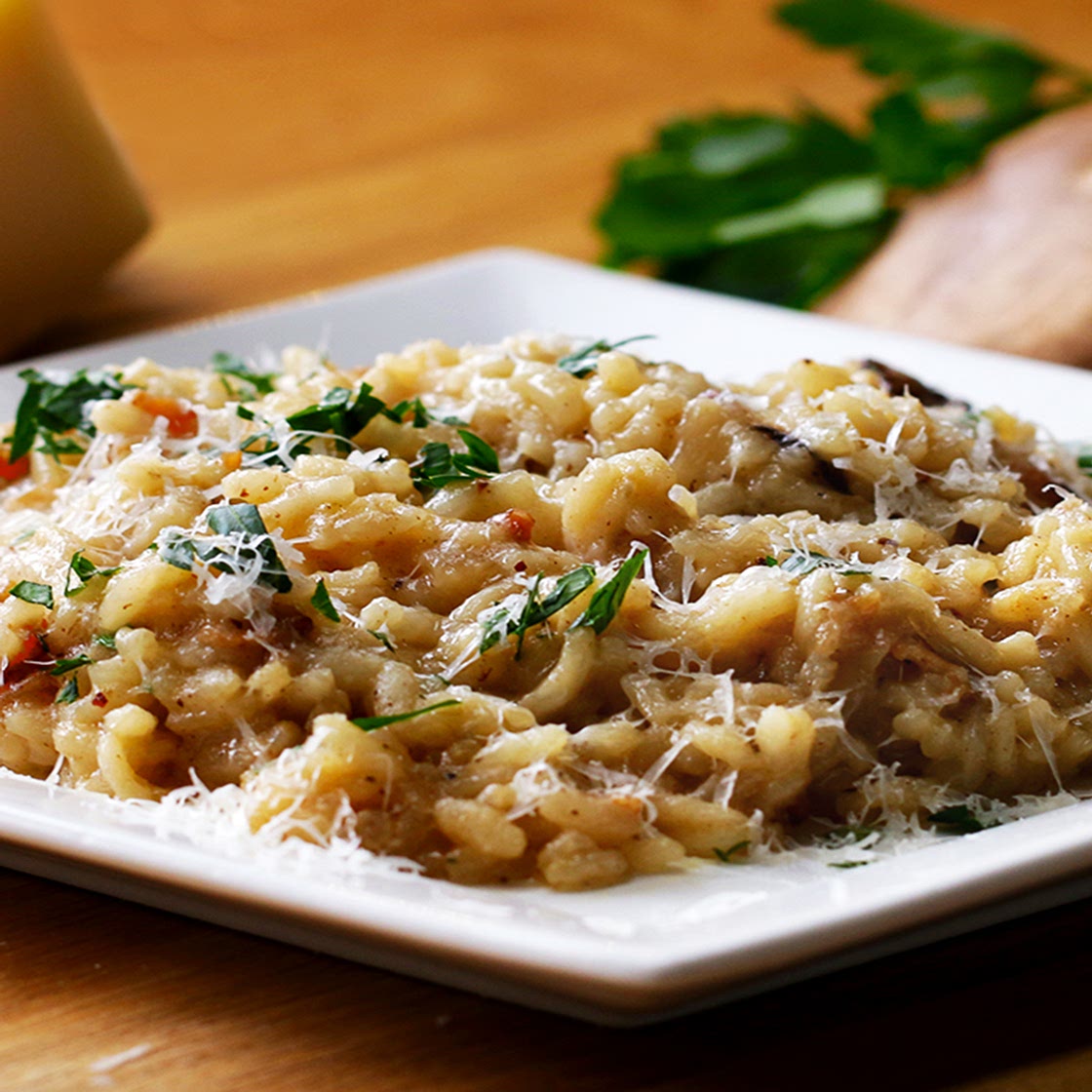 One-Pot Bacon And Wild Mushroom Risotto Recipe by Tasty