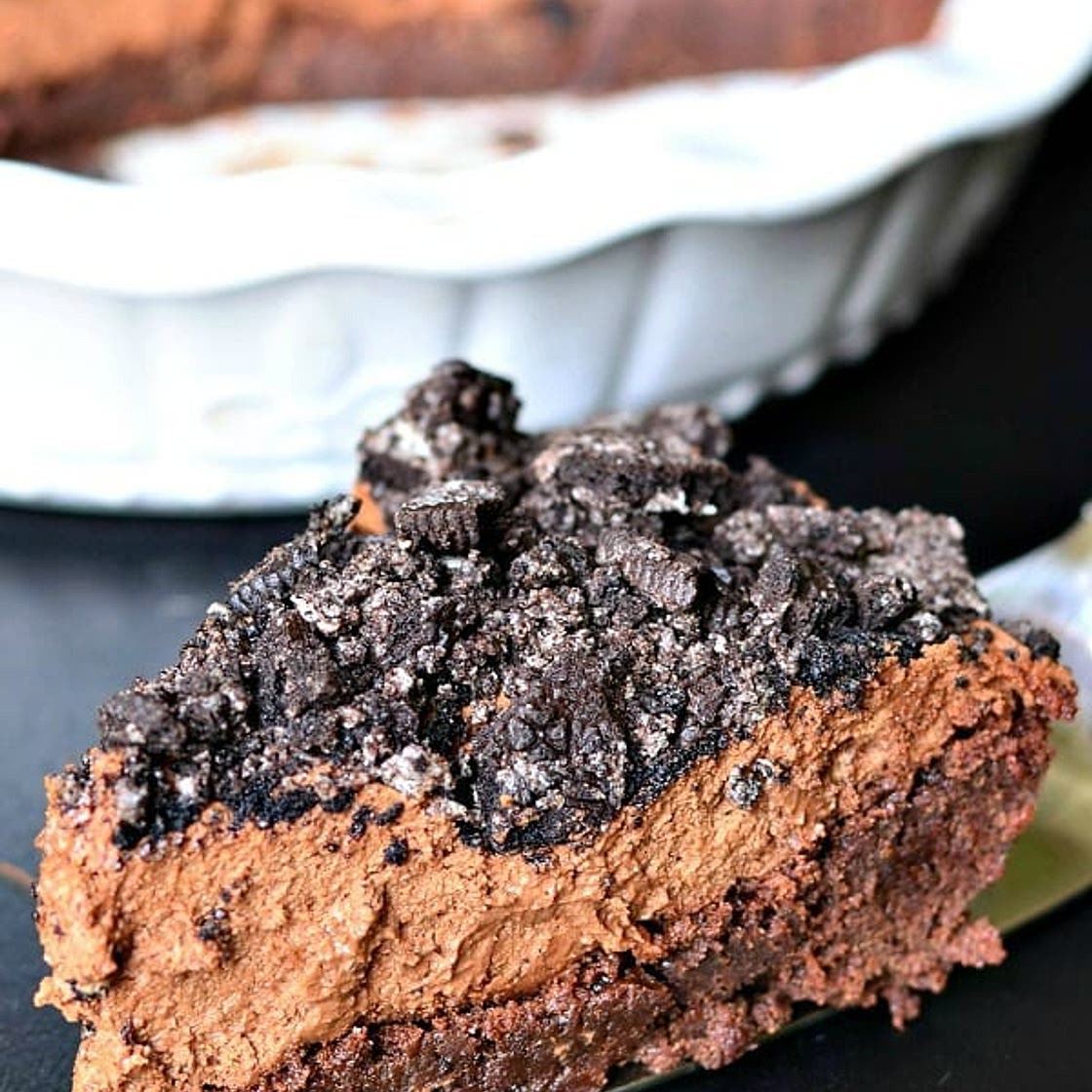 Brownie Bottom Chocolate Mousse Pie