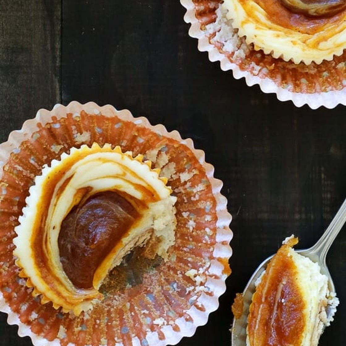 Pumpkin Swirl Cheesecake Yogurt Cupcakes