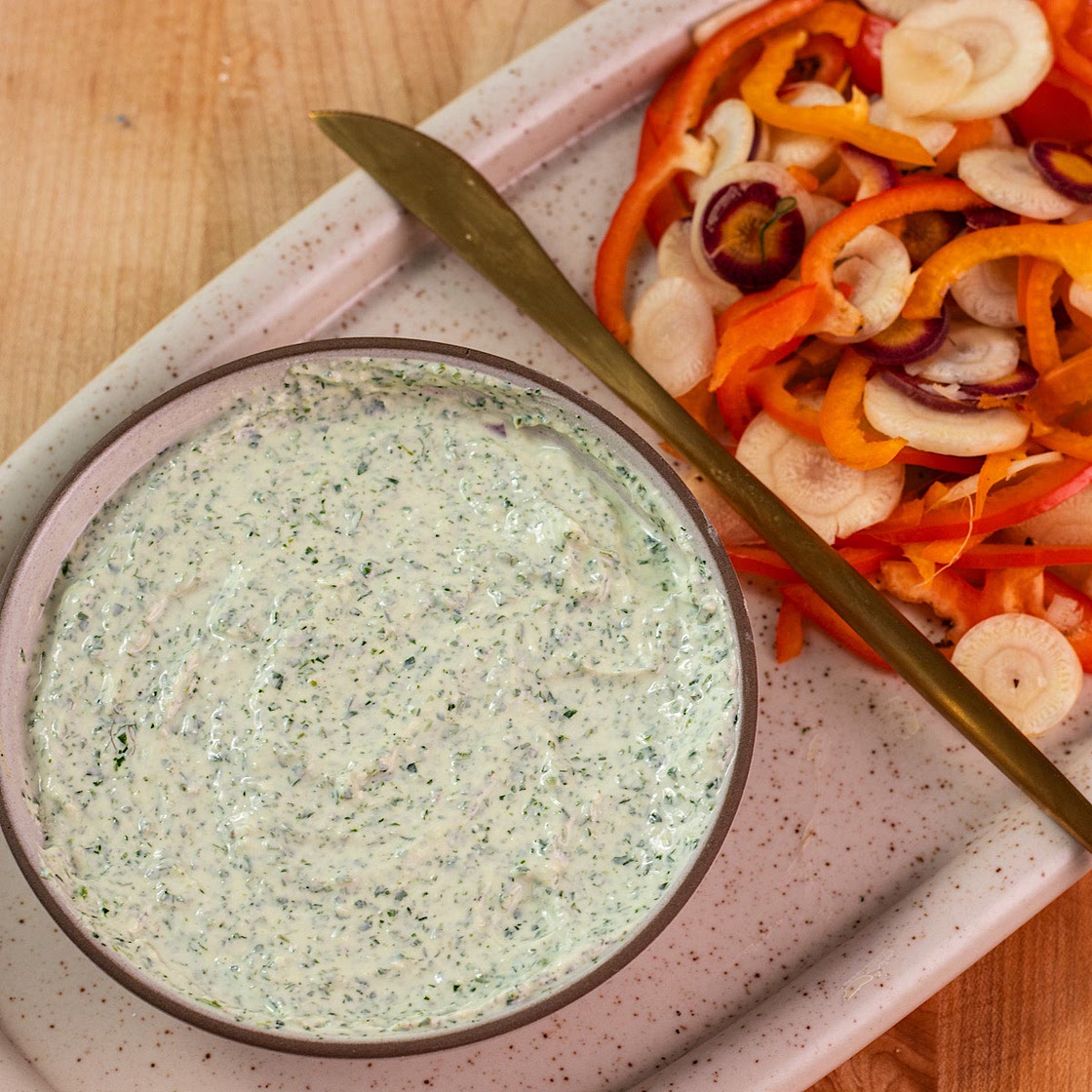 High Protein Green Goddess Cottage Cheese Yogurt Dip