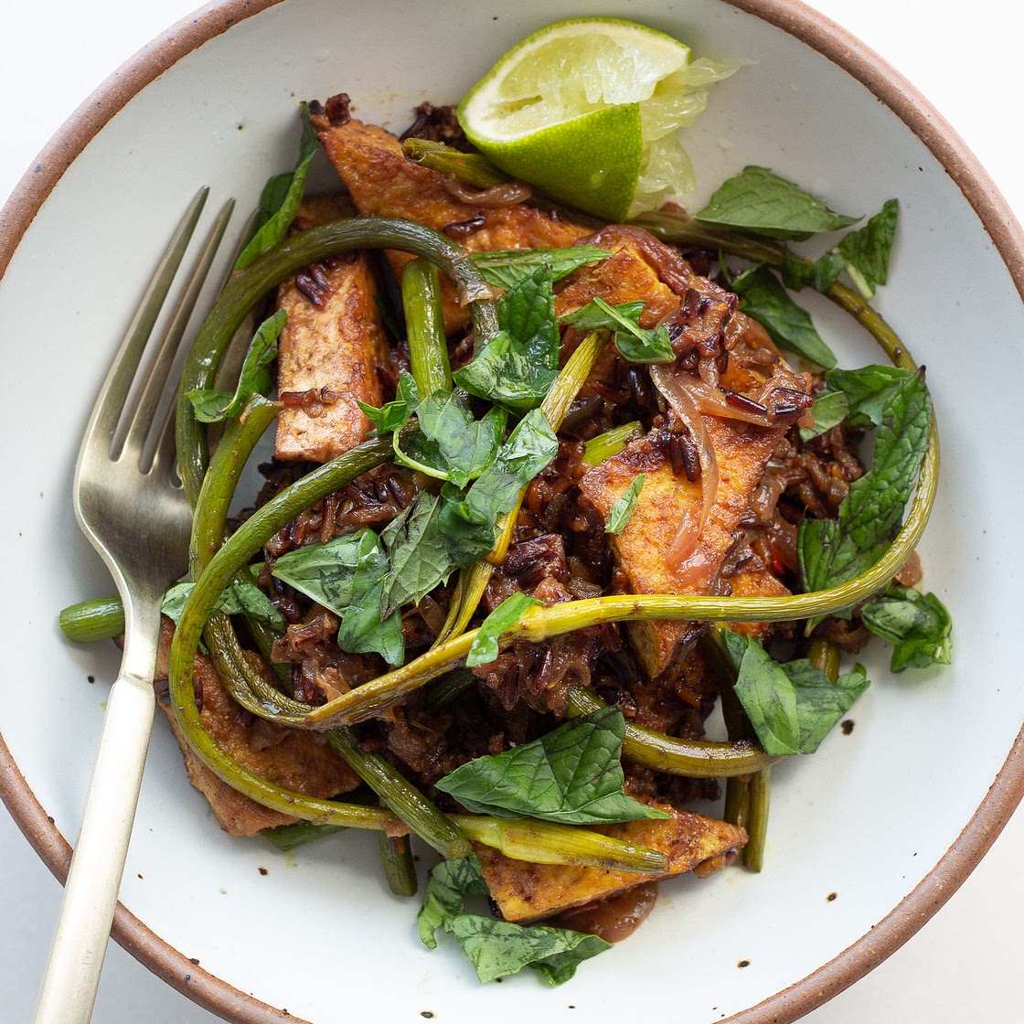 Garlic Scape Tofu Curry