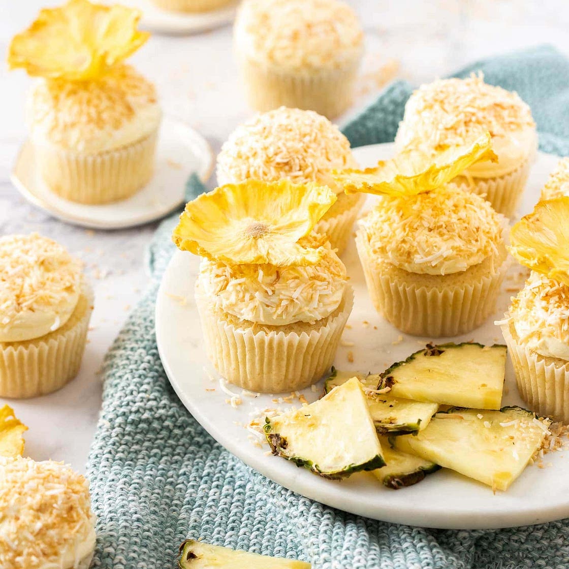 Pineapple Coconut Cupcakes (Pina Colada Cupcakes)
