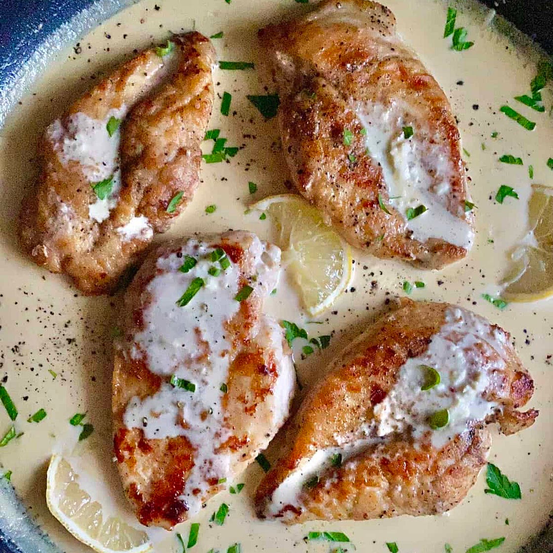 Creamy Lemon Crispy Chicken