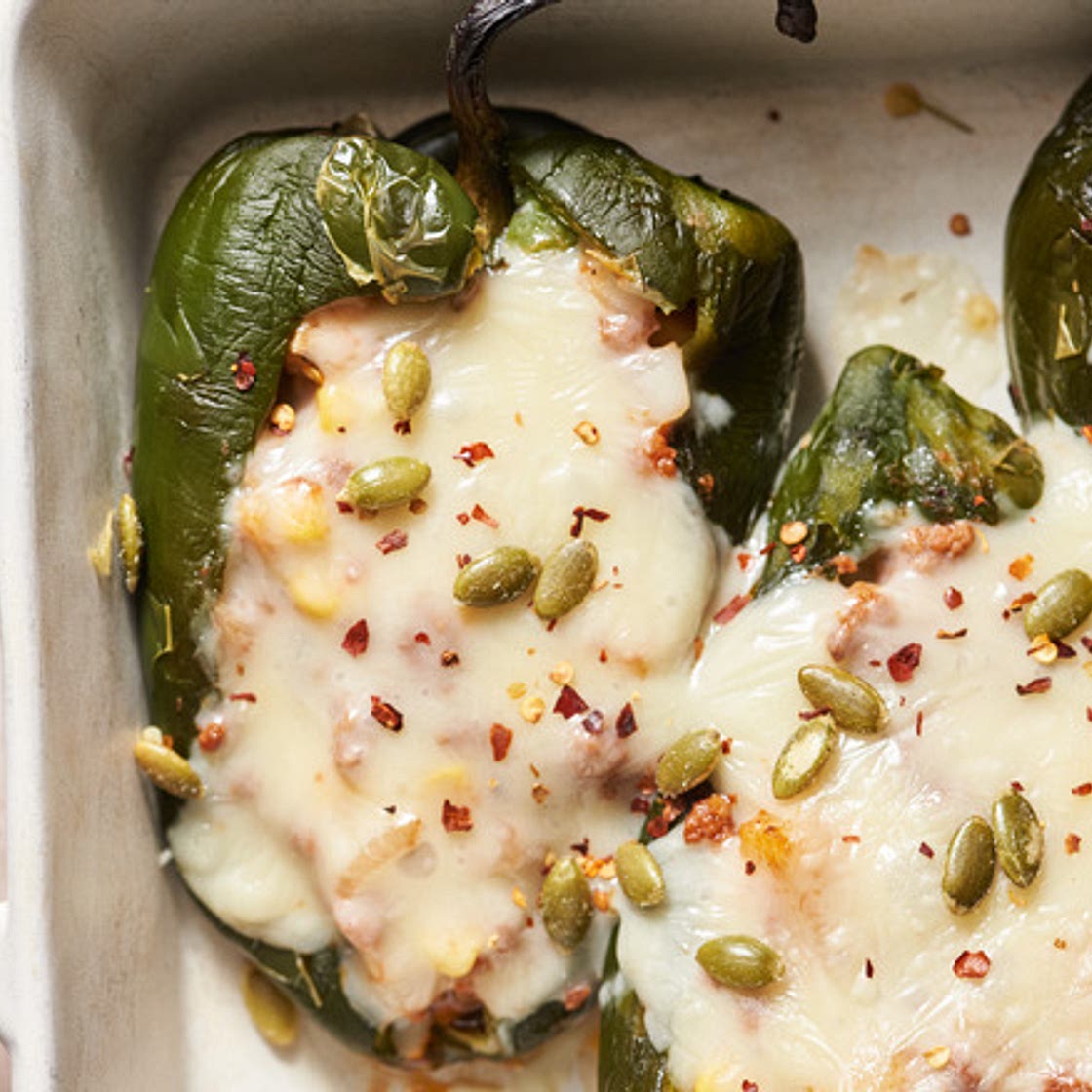 Picadillo-Stuffed Poblano Peppers Recipe