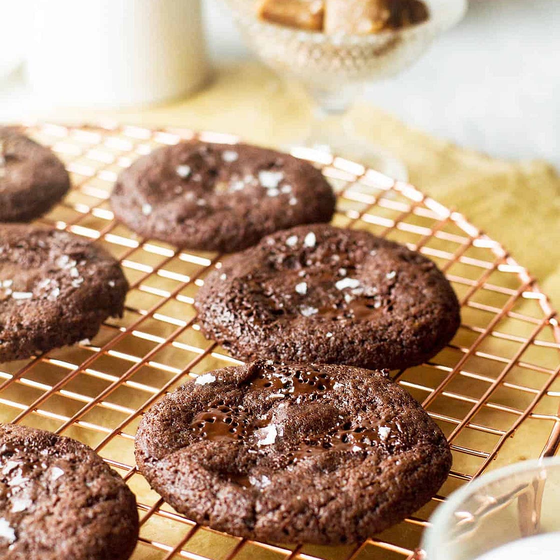 Double Chocolate Caramel Cookies