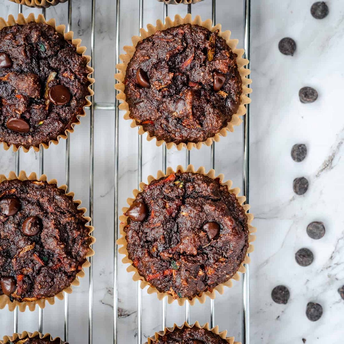 Double Chocolate Carrot Zucchini Muffins
