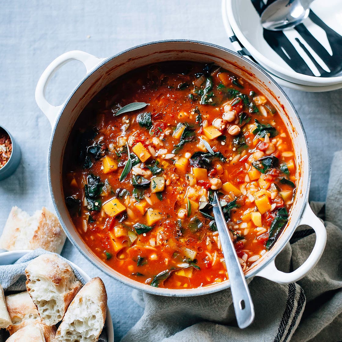 Butternut Minestrone with Sage, Chickpeas & Chard