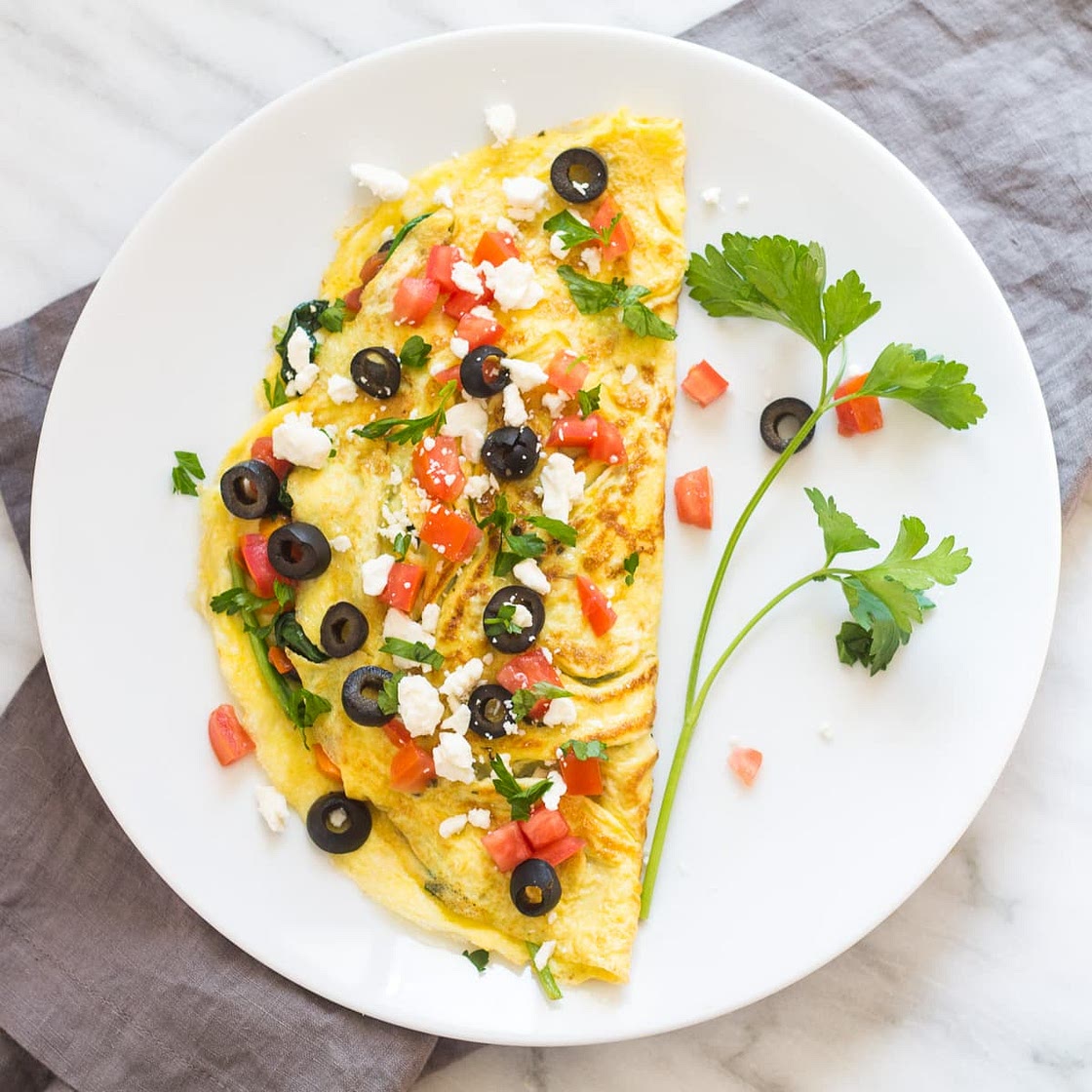 Low FODMAP Mediterranean Omelet