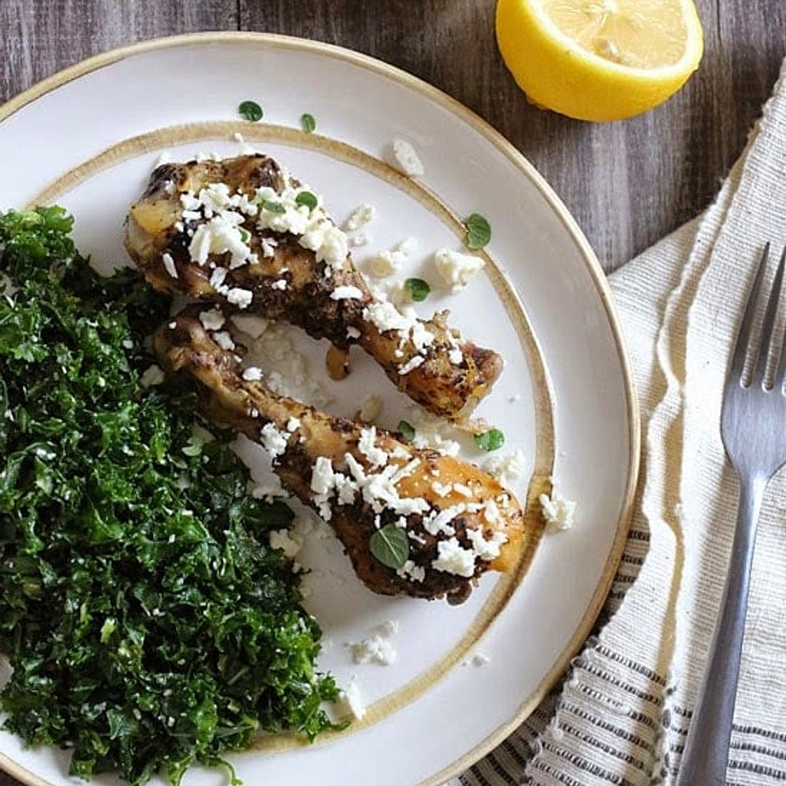 Slow Cooker Lemon Feta Drumsticks