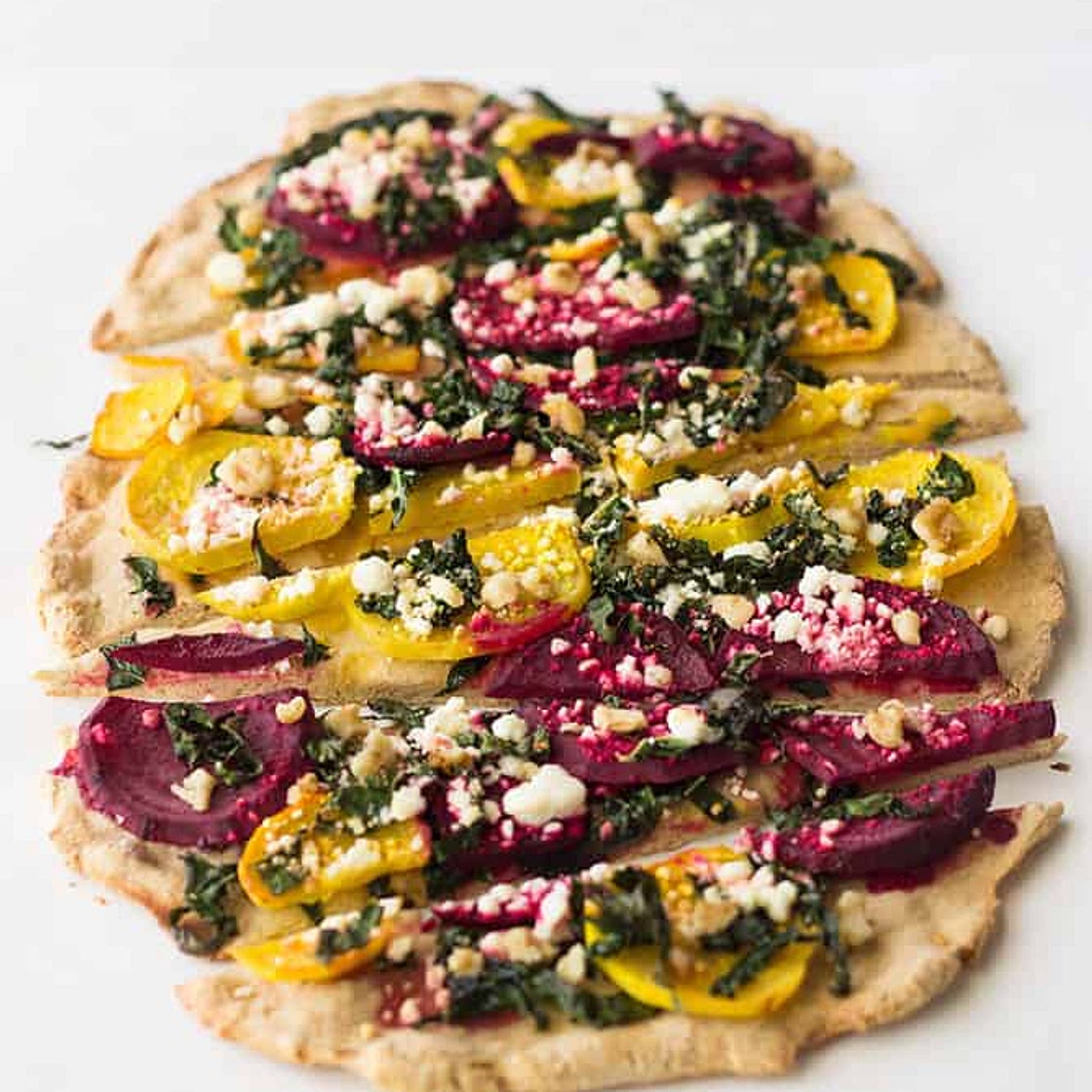 Kale Beet Pizza with Goat Cheese