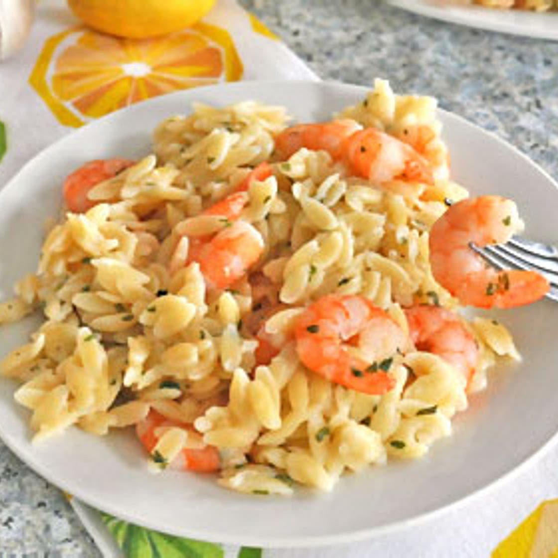 Garlic Lemon Shrimp Orzo