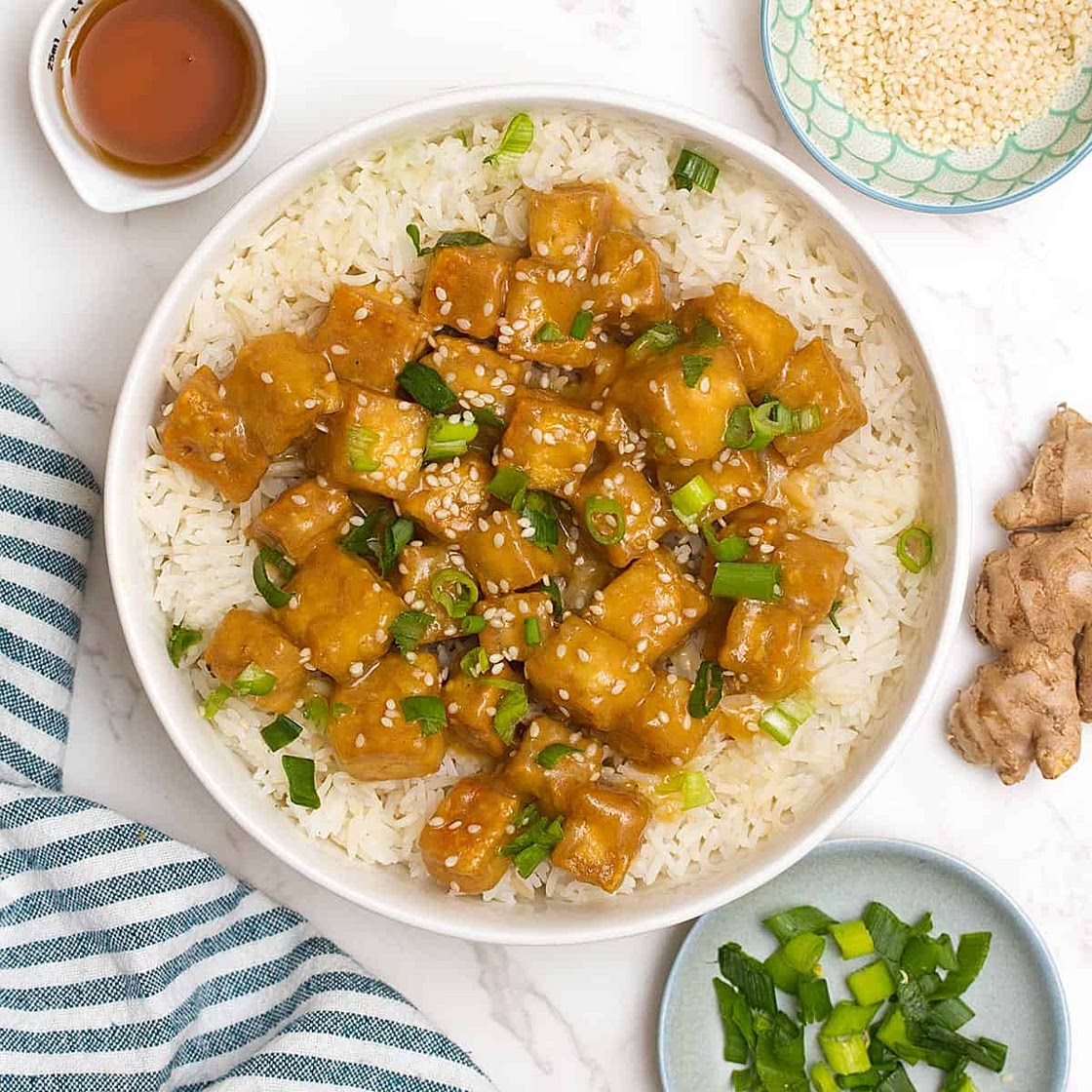 Baked Sesame Ginger Tofu