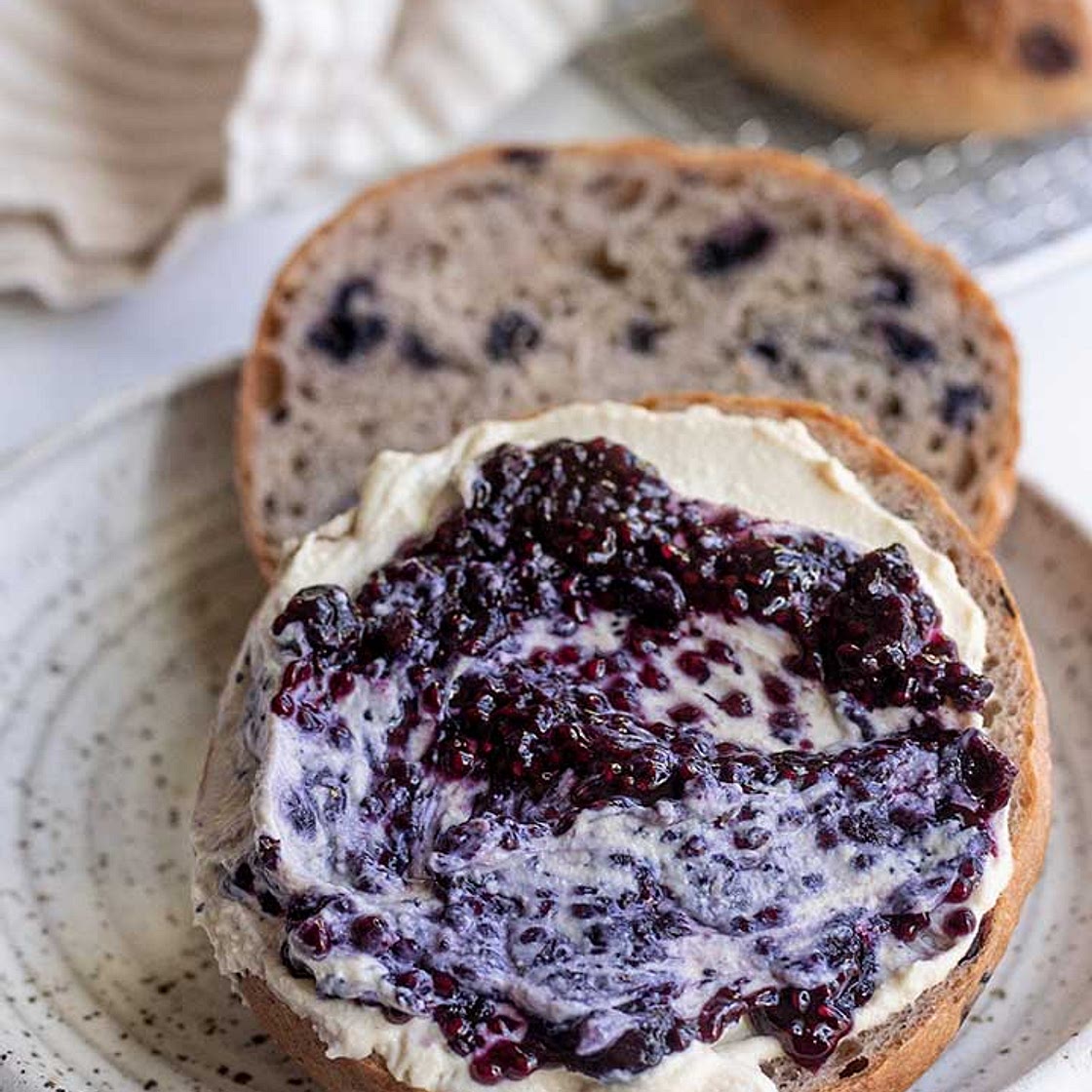 Vegan Blueberry Bagels