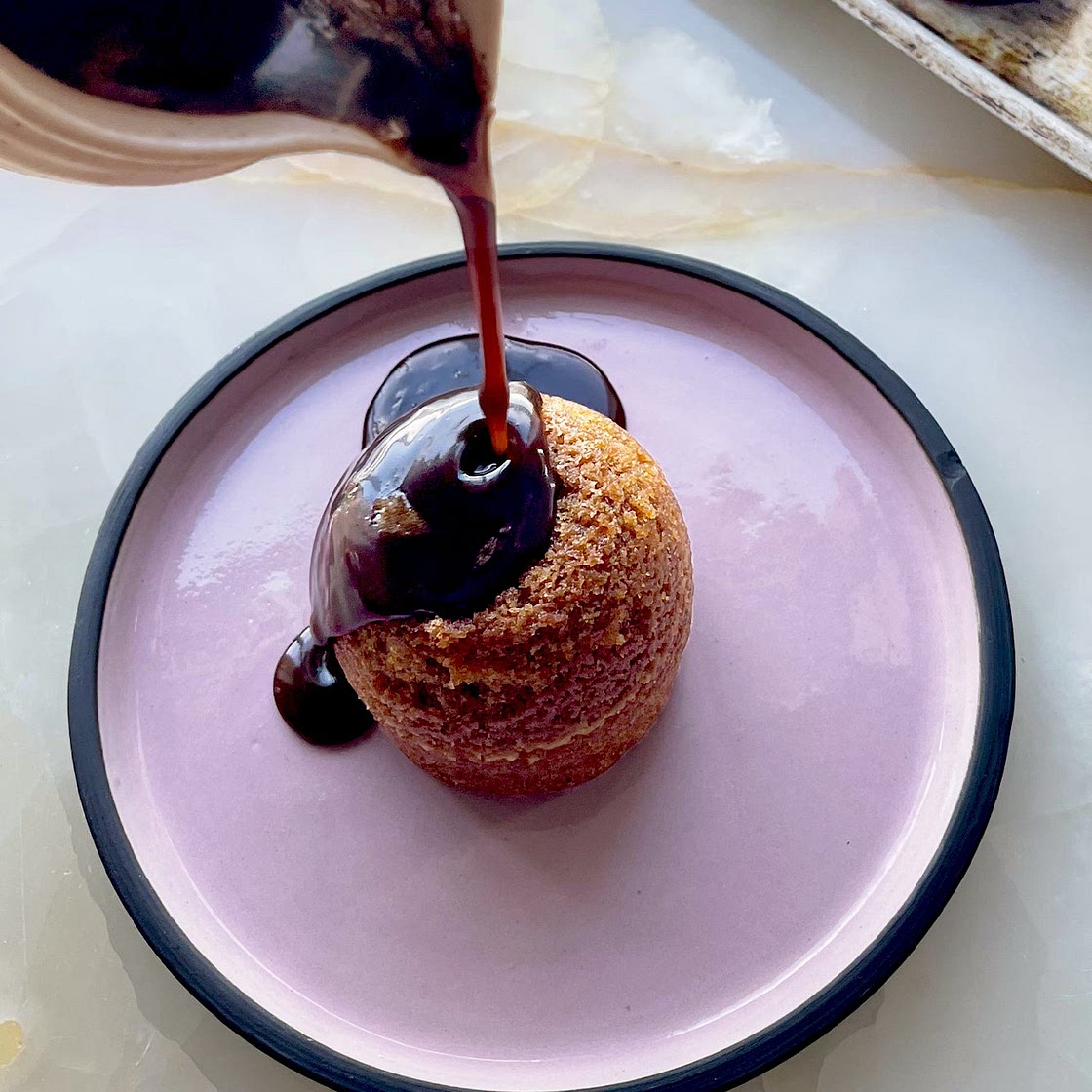 Brown sugar prosperity cake with butterscotch sauce